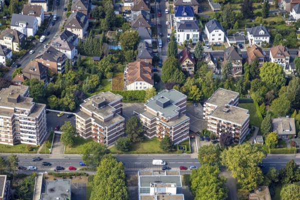 Aerial view, high-rise buildings at the Marker Allee in the district Uentrop in Hamm, Ruhr area, North Rhine-Westphalia, Germany, DE, Europe, property tax, Hamm, high-rise buildings, real estate, aerial view, aerial photography, aerial photography, apartment buildings, overview, bird's-eye view, residential area, residential area, residential buildings, residential quality, residential neighbourhood, housing estate, birds-eyes view, overview