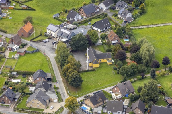 Aerial view, fire brigade Osttünnen in the district Rhynern in Hamm, Ruhr area, North Rhine-Westphalia, Germany, DE, Europe, Hamm, aerial view, aerial photography, aerial photography, overview, bird's eye view, living and life, birds-eyes view, overview