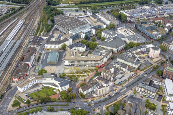 Aerial view, city centre view City with Platz der Deutschen Einheit in the district Mitte in Hamm, Ruhr area, North Rhine-Westphalia, Germany, DE, Europe, Hamm, aerial view, aerial photography, aerial photography, overview, bird's-eye view, birds-eyes view, overview