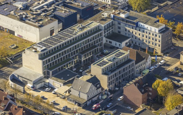 Aerial view, Westfälischer Anzeiger Pressehaus Gutenbergstraße in the Mitte district of Hamm, Ruhr area, North Rhine-Westphalia, Germany, DE, Europe, Hamm, aerial view, aerial photography, aerial photography, news, new building, news, overview, publisher, publishing house, publishing industry, bird's-eye view, Widumstraße, newspaper, newspaper publisher, birds-eyes view, overview