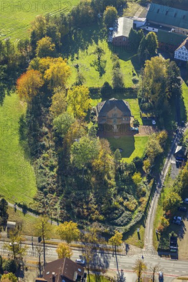 Aerial view, Haus Kentrop on Marker Allee in the Mitte district of Hamm, Ruhr area, North Rhine-Westphalia, Germany, DE, Europe, Hamm, aerial view, aerial photography, aerial photography, overview, bird's-eye view, birds-eyes view, overview