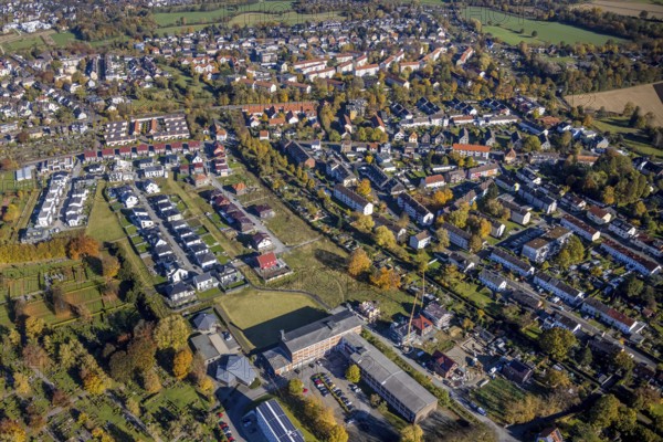 Aerial view, development area Auf dem Beisenkamp in the district Mitte in Hamm, Ruhr area, North Rhine-Westphalia, Germany, DE, Europe, property tax, Hamm, real estate, aerial view, aerial photography, aerial photography, Rhine-Ruhr metropolitan region, overview, bird's-eye view, residential area, housing and living, residential area, residential buildings, residential quality, residential neighbourhood, housing estate, birds-eyes view, overview