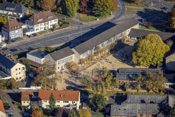 Aerial photo, Bodelschwinghschule in the Mitte district of Hamm, Ruhr area, North Rhine-Westphalia, Germany, education, educational institution, DE, Europe, primary school, Hamm, teaching institute, aerial view, aerial photography, aerial photography, school, overview, bird's eye view, birds-eyes view, overview