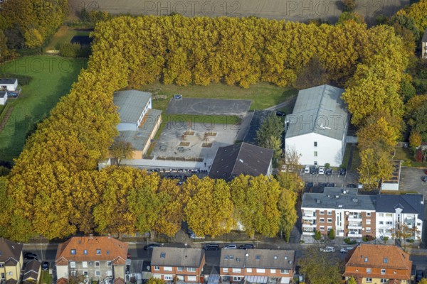Aerial view, Martin-Luther-Schule in the district Heessen in Hamm, Ruhr area, North Rhine-Westphalia, Germany, education, educational institution, DE, Europe, Hamm, secondary school, educational institute, aerial view, aerial photography, aerial photography, school, overview, bird's eye view, birds-eyes view, overview