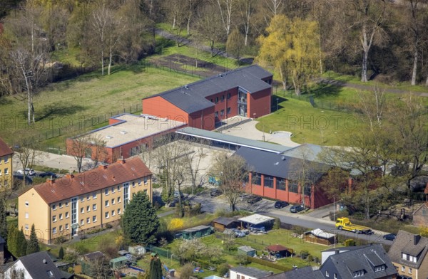 Aerial view, district centre Hamm-Norden, Bockum-Hövel, Hamm, Ruhr area, North Rhine-Westphalia, Germany, meeting centre, DE, Europe, aerial view, aerial photography, aerial photography, social work, social spaces, social services, overview, event location, event centre, bird's eye view, birds-eyes view, overview