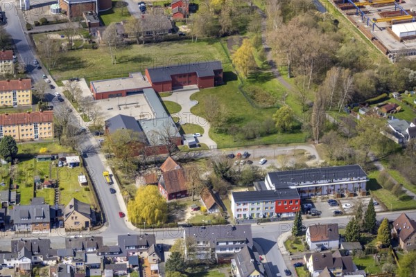 Aerial view, district centre Hamm-Norden, Bockum-Hövel, Hamm, Ruhr area, North Rhine-Westphalia, Germany, meeting centre, DE, Europe, aerial view, aerial photography, aerial photography, social work, social spaces, social services, overview, event location, event centre, bird's eye view, birds-eyes view, overview