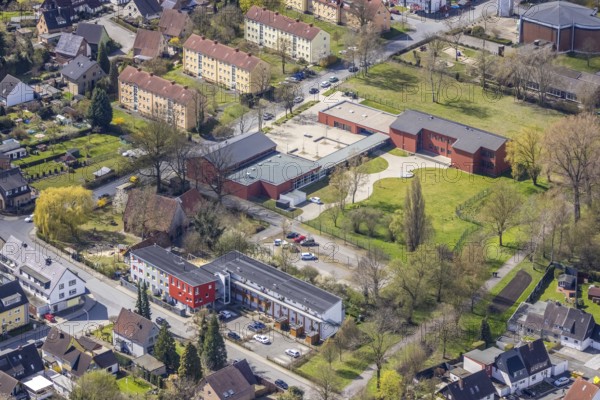 Aerial view, district centre Hamm-Norden, Bockum-Hövel, Hamm, Ruhr area, North Rhine-Westphalia, Germany, meeting centre, DE, Europe, aerial view, aerial photography, aerial photography, social work, social spaces, social services, overview, event location, event centre, bird's eye view, birds-eyes view, overview