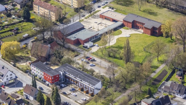 Aerial view, district centre Hamm-Norden, Bockum-Hövel, Hamm, Ruhr area, North Rhine-Westphalia, Germany, meeting centre, DE, Europe, aerial view, aerial photography, aerial photography, social work, social spaces, social services, overview, event location, event centre, bird's eye view, birds-eyes view, overview