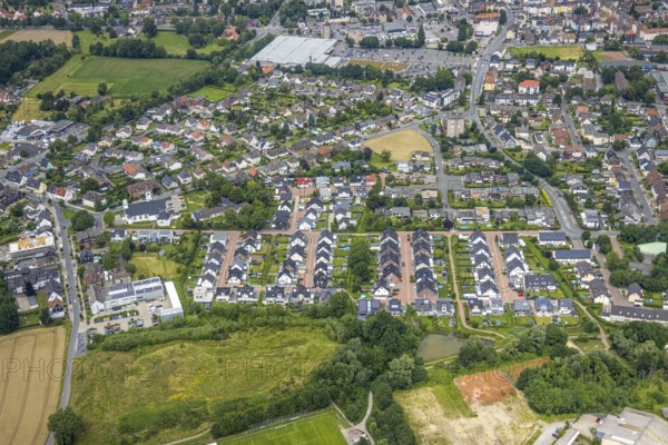 Aerial view, residential area Liboriusweg, Auf dem Daberg, Friedhelm-Hengstenberg-Straße, Pelkum, Hamm, Ruhr area, North Rhine-Westphalia, Germany, DE, Europe, property tax, real estate, aerial photograph, aerial photography, aerial photography, overview, bird's-eye view, housing estate, living and living, residential area, residential buildings, residential quality, residential neighbourhood, housing estate, birds-eyes view, overview