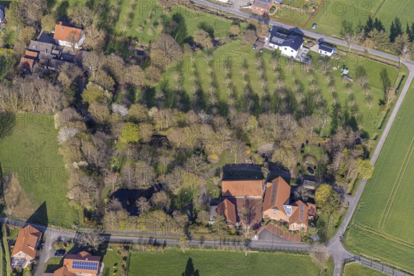Aerial photograph, Otmar Alt Foundation, Uentrop, Hamm, Ruhr area, North Rhine-Westphalia, Germany, DE, Europe, art, artwork, aerial photograph, aerial photography, aerial photography, Obere Rothe, park, foundation, overview, bird's-eye view, overview