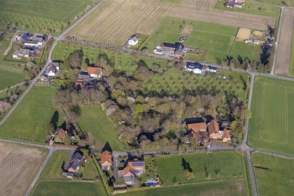 Aerial photograph, Otmar Alt Foundation, Uentrop, Hamm, Ruhr area, North Rhine-Westphalia, Germany, DE, Europe, art, artwork, aerial photograph, aerial photography, aerial photography, Obere Rothe, park, foundation, overview, bird's-eye view, overview