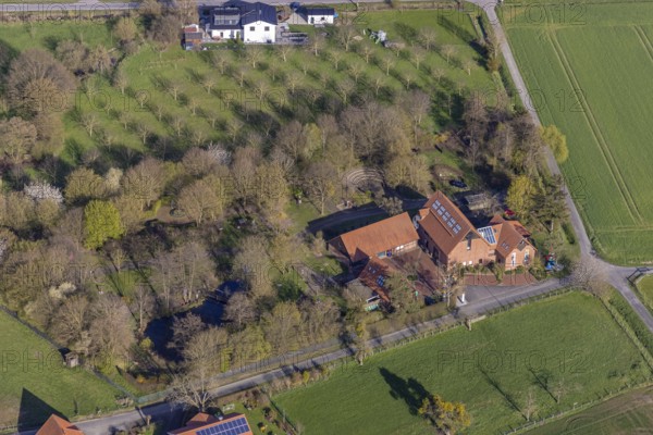 Aerial photograph, Otmar Alt Foundation, Uentrop, Hamm, Ruhr area, North Rhine-Westphalia, Germany, DE, Europe, art, artwork, aerial photograph, aerial photography, aerial photography, Obere Rothe, park, foundation, overview, bird's-eye view, overview