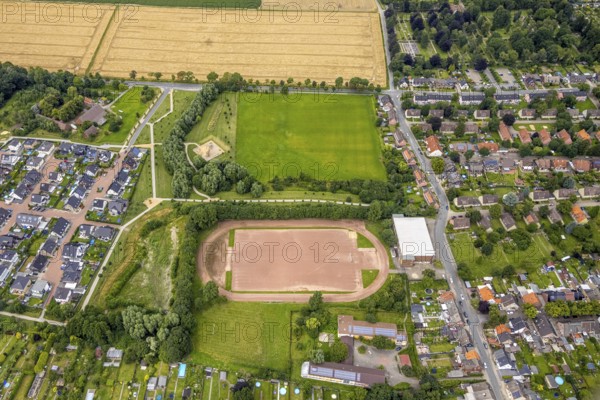 Aerial view, residential park Schulze-Everding, Bockum-Hövel, Hamm, Ruhr area, North Rhine-Westphalia, Germany, DE, Europe, property tax, real estate, aerial view, aerial photography, aerial photography, overview, bird's eye view, residential complex, living and living, residential area, residential buildings, residential quality, residential neighbourhood, housing estate, birds-eyes view, overview