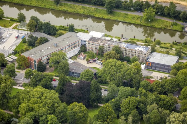 Aerial photo, Gymnasium Hammonense, centre, Hamm, Ruhr area, North Rhine-Westphalia, Germany, education, educational institution, DE, Europe, grammar school, educational institute, aerial photo, aerial photography, aerial photography, school, overview, bird's eye view, birds-eyes view, overview