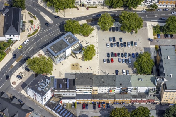 Aerial view, Heessen market and town hall Bürgeramt Heessen Amtsstraße in Hamm-Heessen, Hamm, Ruhr area, North Rhine-Westphalia, Germany, authority, DE, Europe, local government, aerial view, aerial photography, aerial photography, market, town hall, overview, bird's-eye view, overview