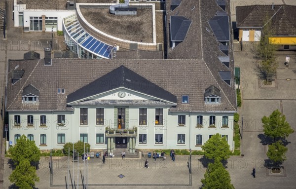 Aerial view, town hall, Leubeck, Heiligenhaus, Ruhr area, North Rhine-Westphalia, Germany, authority, DE, Europe, aerial photograph, aerial photography, aerial photography, city administration, overview, bird's-eye view, birds-eyes view, overview
