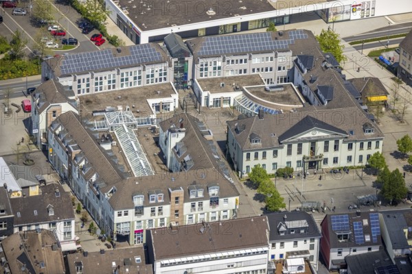 Aerial view, town hall, Leubeck, Heiligenhaus, Ruhr area, North Rhine-Westphalia, Germany, authority, DE, Europe, aerial photograph, aerial photography, aerial photography, city administration, overview, bird's-eye view, birds-eyes view, overview