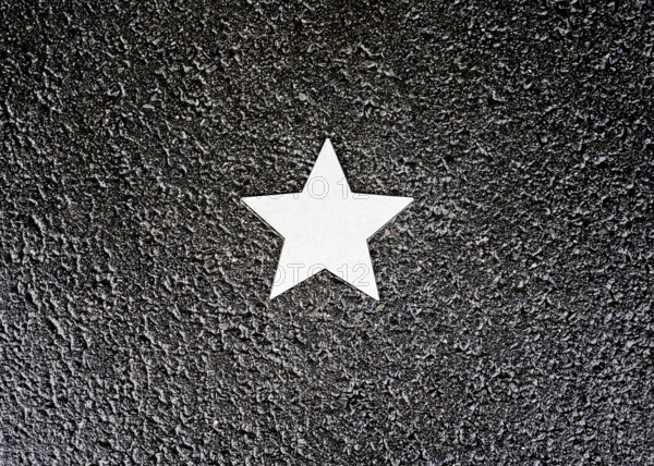 Stars on sidewalk as memorial for Nazi victims, Tilbeck Abbey, Tilbeck foundation, Havixbeck, Muensterland, North Rhine-Westphalia, Germany