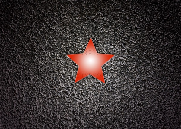 Stars on sidewalk as memorial for Nazi victims, Tilbeck Abbey, Tilbeck foundation, Havixbeck, Muensterland, North Rhine-Westphalia, Germany