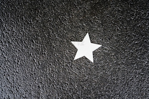 Stars on sidewalk as memorial for Nazi victims, Tilbeck Abbey, Tilbeck foundation, Havixbeck, Muensterland, North Rhine-Westphalia, Germany