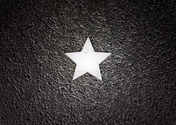 Stars on sidewalk as memorial for Nazi victims, Tilbeck Abbey, Tilbeck foundation, Havixbeck, Muensterland, North Rhine-Westphalia, Germany