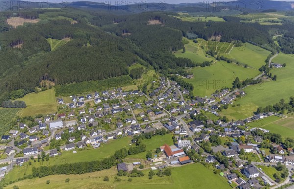 Aerial view, aerial view Serkenrode, Finnentrop, Sauerland, North Rhine-Westphalia, Germany, DE, Europe, aerial photography, aerial photography, overview, bird's-eye view, overview