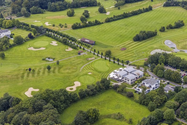 Aerial view, Golf Hotel and Golf Club Gut Neuenhof in Fröndenberg/Ruhr, Ruhr area, North Rhine-Westphalia, Germany, DE, Europe, Fröndenberg/Ruhr, golf, golf course, golf club, golf meadow, aerial view, aerial photography, aerial photography, sports, overview, bird's-eye view, overview