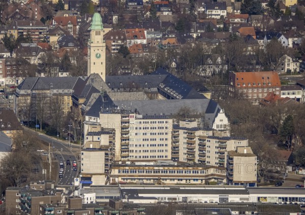 Aerial view, town hall Buer, Buer, Gelsenkirchen, Ruhr area, North Rhine-Westphalia, Germany, authority, DE, Europe, aerial view, aerial photography, aerial photography, town hall, overview, bird's-eye view, overview