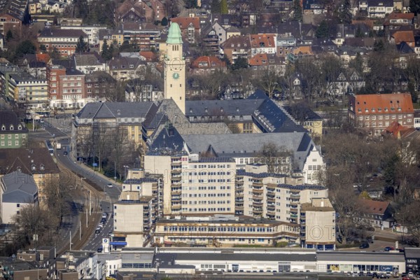 Aerial view, town hall Buer, Buer, Gelsenkirchen, Ruhr area, North Rhine-Westphalia, Germany, authority, DE, Europe, aerial view, aerial photography, aerial photography, town hall, overview, bird's-eye view, overview