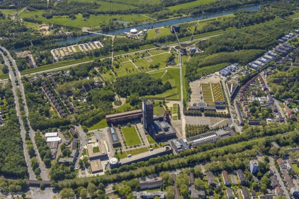 Aerial view, industrial park Nordstern, Nordsternpark, Heßler, Gelsenkirchen, Ruhr area, North Rhine-Westphalia, Germany, DE, Europe, birds-eyes view, aerial photography, aerial photography, overview, bird's eye view, commercial sites, commercial areas