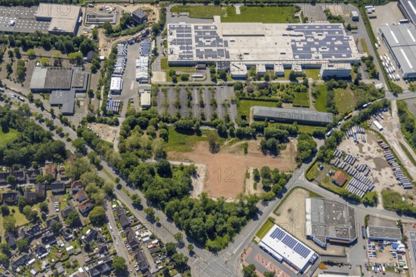Aerial view, brownfield Emscherstrasse 66 formerly GAFÖG, Bismarck, Gelsenkirchen, Ruhr area, North Rhine-Westphalia, Germany, DE, Europe, birds-eyes view, aerial photography, aerial photography, aerial photography, overview, bird's eye view