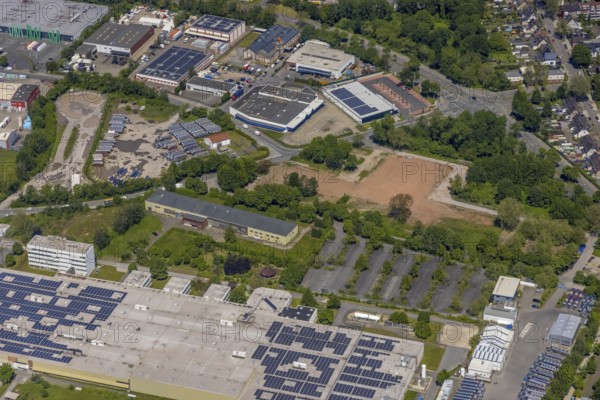 Aerial view, brownfield Emscherstrasse 66 formerly GAFÖG, Bismarck, Gelsenkirchen, Ruhr area, North Rhine-Westphalia, Germany, DE, Europe, birds-eyes view, aerial photography, aerial photography, aerial photography, overview, bird's eye view