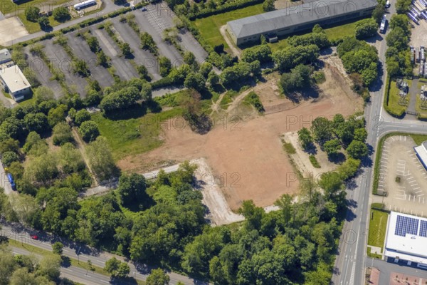 Aerial view, brownfield Emscherstrasse 66 formerly GAFÖG, Bismarck, Gelsenkirchen, Ruhr area, North Rhine-Westphalia, Germany, DE, Europe, birds-eyes view, aerial photography, aerial photography, aerial photography, overview, bird's eye view