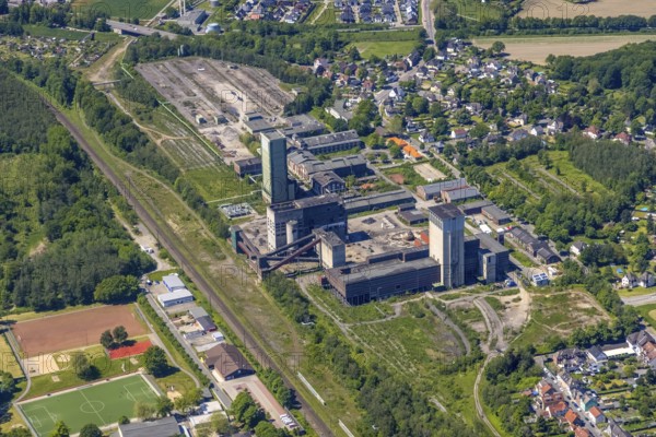Aerial view, New Westerholt Colliery, Hassel, Gelsenkirchen, Ruhr area, North Rhine-Westphalia, Germany, DE, Europe, birds-eyes view, aerial photography, aerial photography, overview, overview, bird's eye view