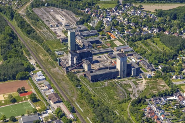 Aerial view, New Westerholt Colliery, Hassel, Gelsenkirchen, Ruhr area, North Rhine-Westphalia, Germany, DE, Europe, birds-eyes view, aerial photography, aerial photography, overview, overview, bird's eye view