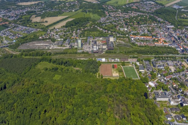 Aerial view, New Westerholt Colliery, Hassel, Gelsenkirchen, Ruhr area, North Rhine-Westphalia, Germany, DE, Europe, birds-eyes view, aerial photography, aerial photography, overview, overview, bird's eye view