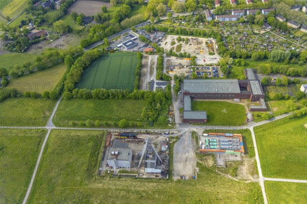 Aerial view, Hugo Schacht 2 colliery, Buer, Gelsenkirchen, Ruhr area, North Rhine-Westphalia, Germany, Brößweg, DE, Europe, aerial view, aerial photography, aerial photography, museum, sight, overview, bird's eye view, colliery, birds-eyes view, historical, overview