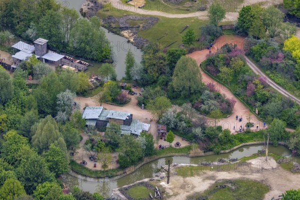 Aerial view, ZOOM Erlebniswelt Zoo, Bismarck, Gelsenkirchen, Ruhr area, North Rhine-Westphalia, Germany, DE, Europe, aerial view, aerial photography, aerial photography, zoo, overview, bird's-eye view, overview