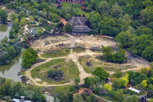 Aerial view, ZOOM Erlebniswelt Zoo, Bismarck, Gelsenkirchen, Ruhr area, North Rhine-Westphalia, Germany, DE, Europe, aerial view, aerial photography, aerial photography, zoo, overview, bird's-eye view, overview
