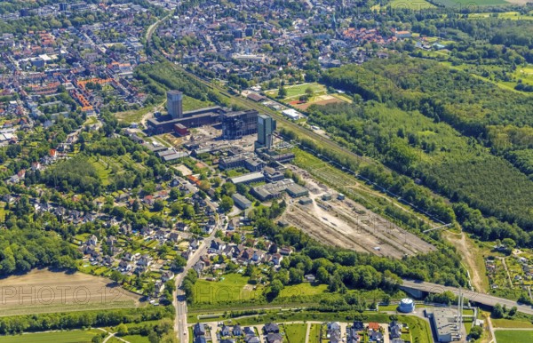 Aerial view, New Westerholt Colliery, Hassel, Gelsenkirchen, Ruhr area, North Rhine-Westphalia, Germany, DE, Europe, birds-eyes view, aerial photography, aerial photography, overview, overview, bird's eye view