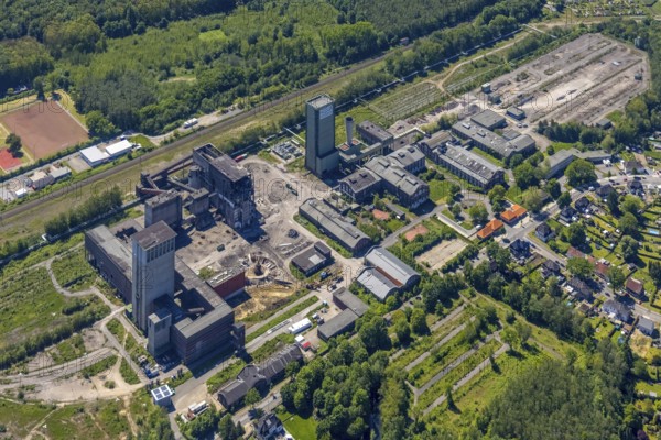 Aerial view, New Westerholt Colliery, Hassel, Gelsenkirchen, Ruhr area, North Rhine-Westphalia, Germany, DE, Europe, birds-eyes view, aerial photography, aerial photography, overview, overview, bird's eye view