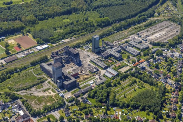 Aerial view, New Westerholt Colliery, Hassel, Gelsenkirchen, Ruhr area, North Rhine-Westphalia, Germany, DE, Europe, birds-eyes view, aerial photography, aerial photography, overview, overview, bird's eye view