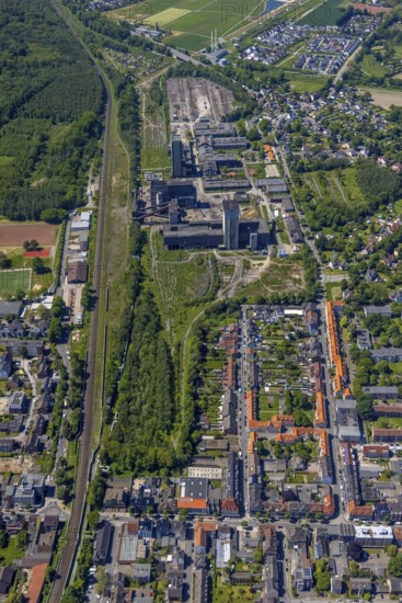 Aerial view, New Westerholt Colliery, Hassel, Gelsenkirchen, Ruhr area, North Rhine-Westphalia, Germany, DE, Europe, birds-eyes view, aerial photography, aerial photography, overview, overview, bird's eye view