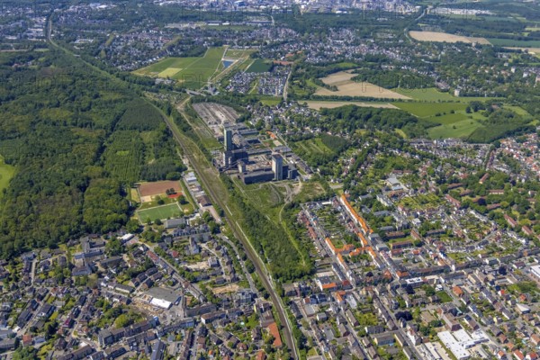 Aerial view, New Westerholt Colliery, Hassel, Gelsenkirchen, Ruhr area, North Rhine-Westphalia, Germany, DE, Europe, birds-eyes view, aerial photography, aerial photography, overview, overview, bird's eye view