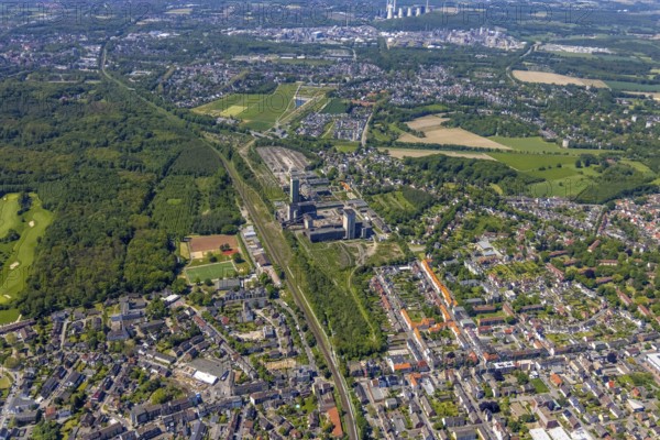 Aerial view, New Westerholt Colliery, Hassel, Gelsenkirchen, Ruhr area, North Rhine-Westphalia, Germany, DE, Europe, birds-eyes view, aerial photography, aerial photography, overview, overview, bird's eye view