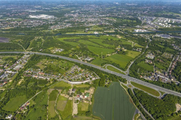 Aerial view, industrial park Nordstern, Nordsternpark, Heßler, Gelsenkirchen, Ruhr area, North Rhine-Westphalia, Germany, DE, Europe, birds-eyes view, aerial photography, aerial photography, overview, bird's eye view, commercial sites, commercial areas