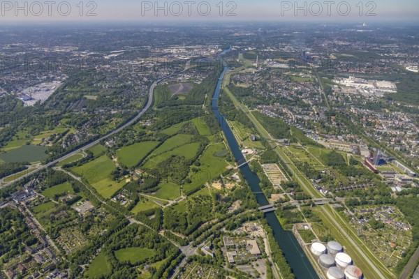 Aerial view, industrial park Nordstern, Nordsternpark, Heßler, Gelsenkirchen, Ruhr area, North Rhine-Westphalia, Germany, DE, Europe, birds-eyes view, aerial photography, aerial photography, overview, bird's eye view, commercial sites, commercial areas