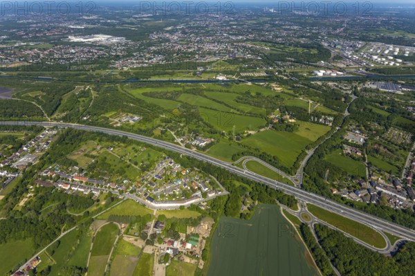 Aerial view, industrial park Nordstern, Nordsternpark, Heßler, Gelsenkirchen, Ruhr area, North Rhine-Westphalia, Germany, DE, Europe, birds-eyes view, aerial photography, aerial photography, overview, bird's eye view, commercial sites, commercial areas