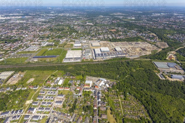 Aerial view, Schalker Verein, Gelsenkirchen-Bulmke-Hüllen, Gelsenkirchen, Ruhr area, North Rhine-Westphalia, Germany, DE, Europe, birds-eyes view, aerial photography, aerial photography, overview, bird's-eye view, commercial sites, commercial areas