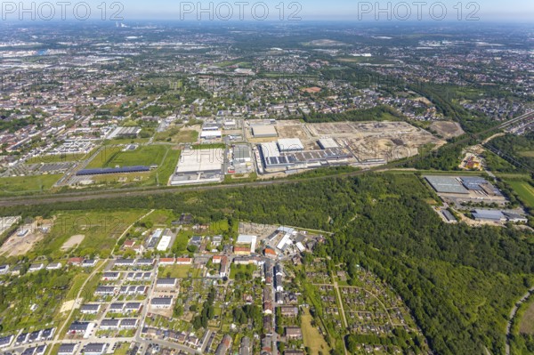 Aerial view, Schalker Verein, Gelsenkirchen-Bulmke-Hüllen, Gelsenkirchen, Ruhr area, North Rhine-Westphalia, Germany, DE, Europe, birds-eyes view, aerial photography, aerial photography, overview, bird's-eye view, commercial sites, commercial areas